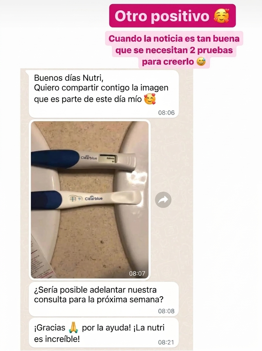 Captura de dos pruebas positivas y un mensaje de agradecimiento